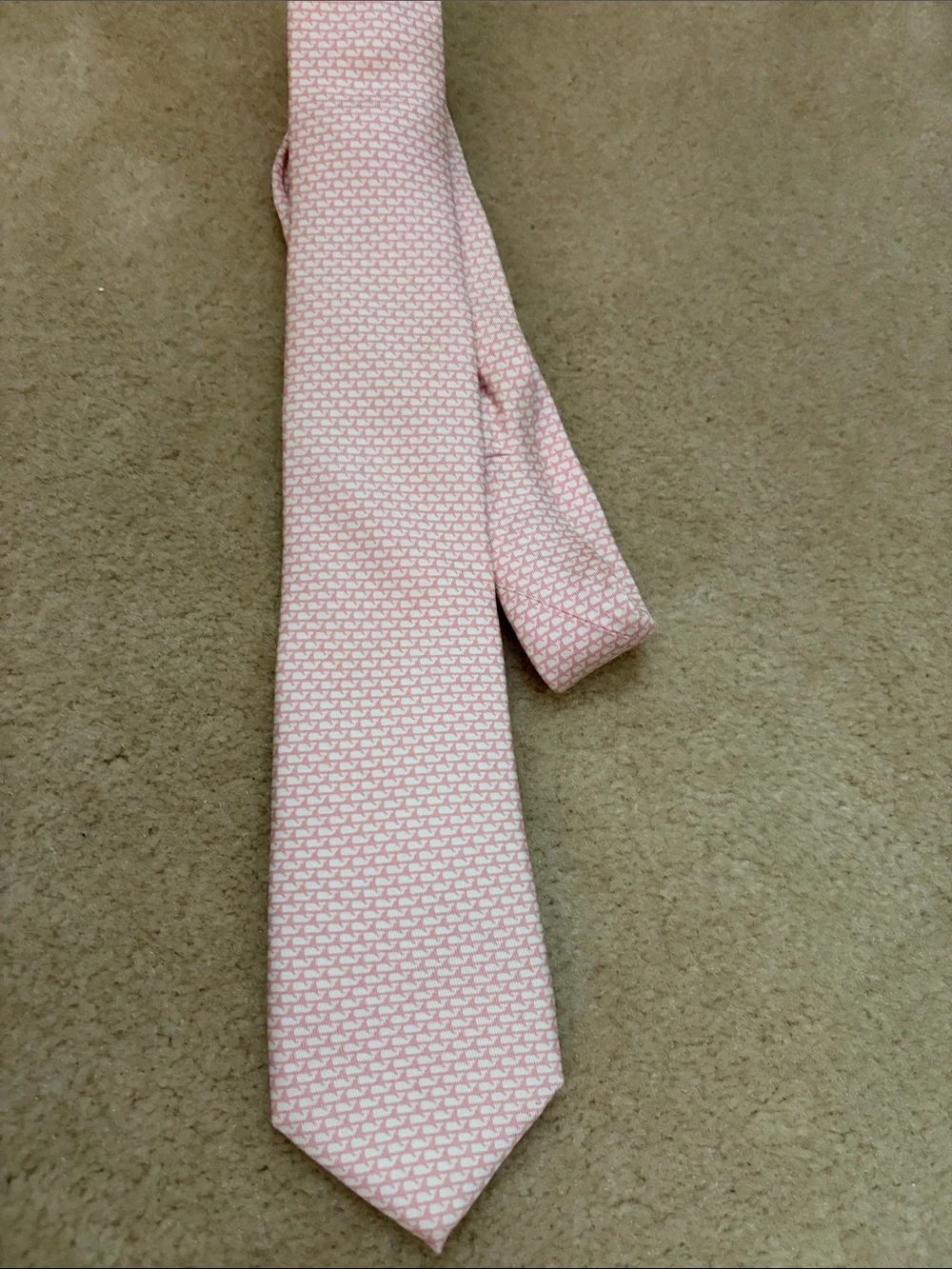 Vineyard Vines Light Pink Micro Whale Print Tie